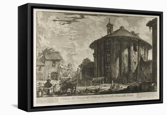 View of the Temple of Cybele in the Piazza of the Bocca Della Verità, from Views of Rome, 1750-59-Giovanni Battista Piranesi-Framed Premier Image Canvas
