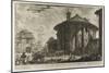 View of the Temple of Cybele in the Piazza of the Bocca Della Verità, from Views of Rome, 1750-59-Giovanni Battista Piranesi-Mounted Giclee Print