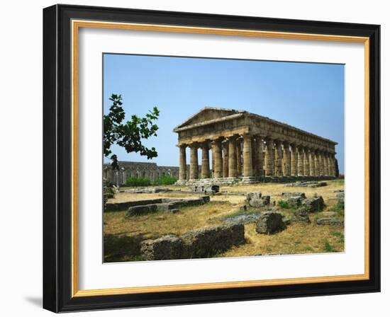 View of the Temple of Neptune, Doric, 5th BCE-null-Framed Giclee Print