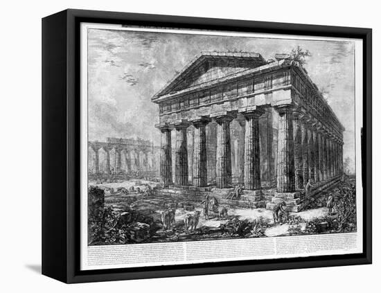 View of the Temples of Paestum (Litho)-Giovanni Battista Piranesi-Framed Premier Image Canvas