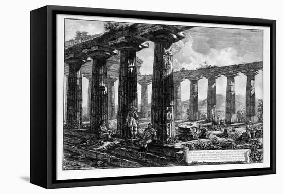 View of the Temples of Paestum (Litho)-Giovanni Battista Piranesi-Framed Premier Image Canvas