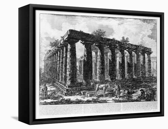 View of the Temples of Paestum (Litho)-Giovanni Battista Piranesi-Framed Premier Image Canvas