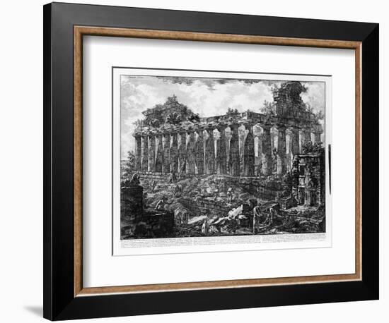 View of the Temples of Paestum (Litho)-Giovanni Battista Piranesi-Framed Giclee Print