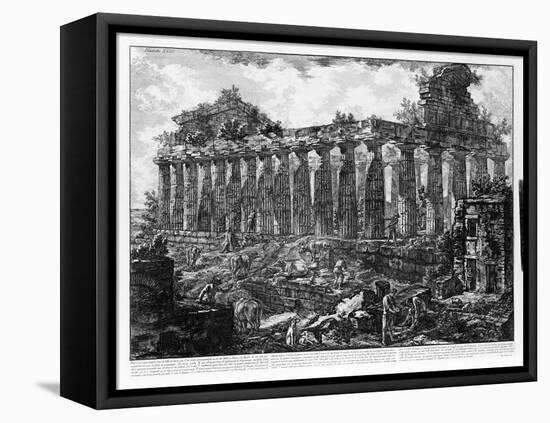 View of the Temples of Paestum (Litho)-Giovanni Battista Piranesi-Framed Premier Image Canvas