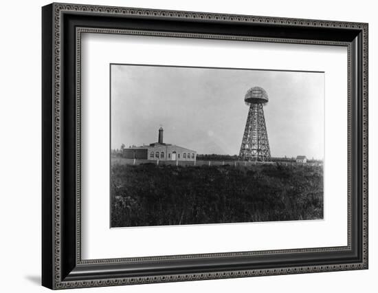 View of the Tesla Wireless Broadcasting Tower-Bettmann-Framed Photographic Print
