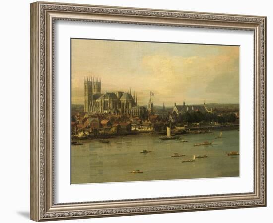 View of the Thames and Westminster Bridge, c.1746/7 (Detail)-Canaletto-Framed Giclee Print