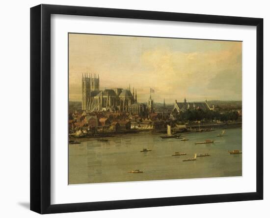 View of the Thames and Westminster Bridge, c.1746/7 (Detail)-Canaletto-Framed Giclee Print