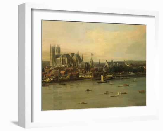 View of the Thames and Westminster Bridge, c.1746/7 (Detail)-Canaletto-Framed Giclee Print