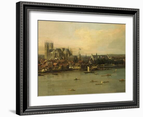 View of the Thames and Westminster Bridge, c.1746/7 (Detail)-Canaletto-Framed Giclee Print