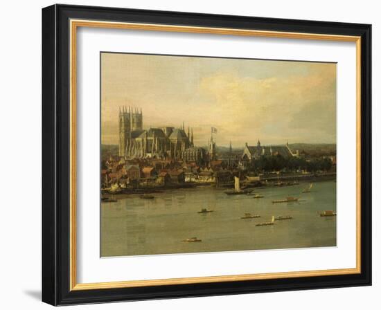 View of the Thames and Westminster Bridge, c.1746/7 (Detail)-Canaletto-Framed Giclee Print