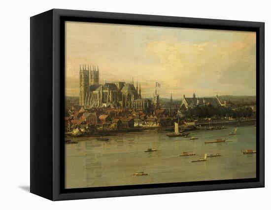View of the Thames and Westminster Bridge, c.1746/7 (Detail)-Canaletto-Framed Premier Image Canvas