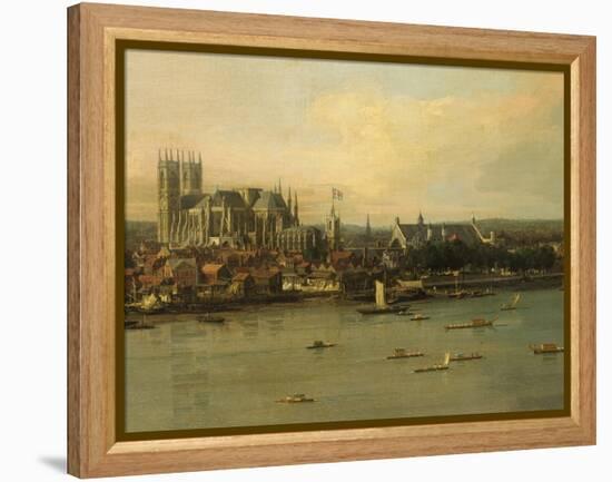 View of the Thames and Westminster Bridge, c.1746/7 (Detail)-Canaletto-Framed Premier Image Canvas