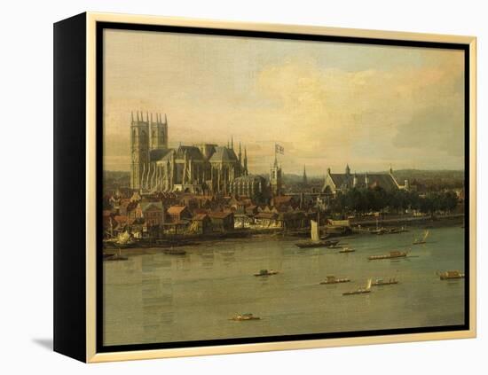 View of the Thames and Westminster Bridge, c.1746/7 (Detail)-Canaletto-Framed Premier Image Canvas