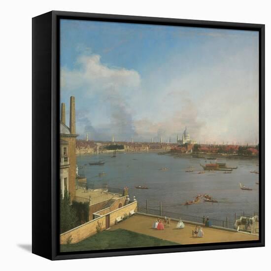 View of the Thames, from Richmond House-Canaletto-Framed Premier Image Canvas