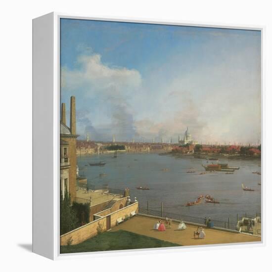 View of the Thames, from Richmond House-Canaletto-Framed Premier Image Canvas