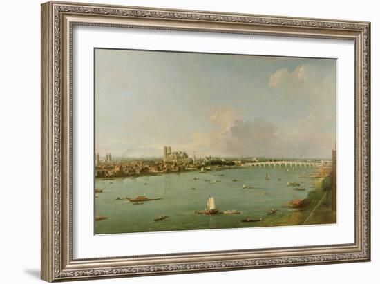 View of the Thames from South of the River-Canaletto-Framed Giclee Print