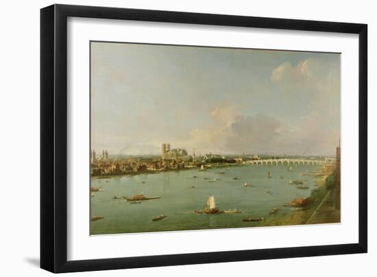 View of the Thames from South of the River-Canaletto-Framed Giclee Print