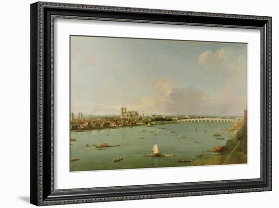 View of the Thames from South of the River-Canaletto-Framed Giclee Print