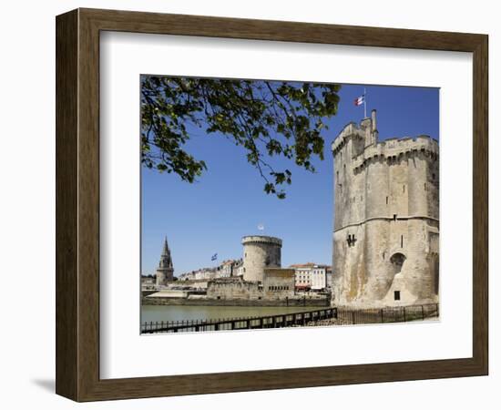 View of the Three Towers at the Entrance to Vieux Port, La Rochelle, Charente-Maritime-Peter Richardson-Framed Photographic Print