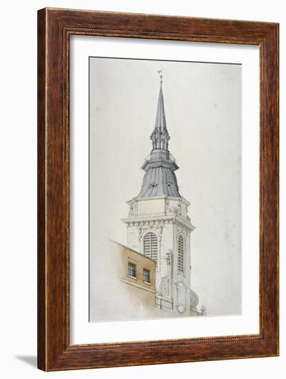 View of the Tower and Spire of St Martin Within Ludgate, City of London, 1840-null-Framed Giclee Print