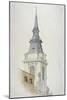 View of the Tower and Spire of St Martin Within Ludgate, City of London, 1840-null-Mounted Giclee Print