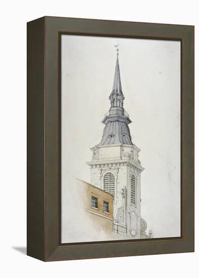 View of the Tower and Spire of St Martin Within Ludgate, City of London, 1840-null-Framed Premier Image Canvas