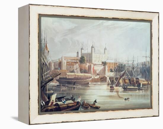 View of the Tower of London, Engraved by Daniel Havell-John Gendall-Framed Premier Image Canvas