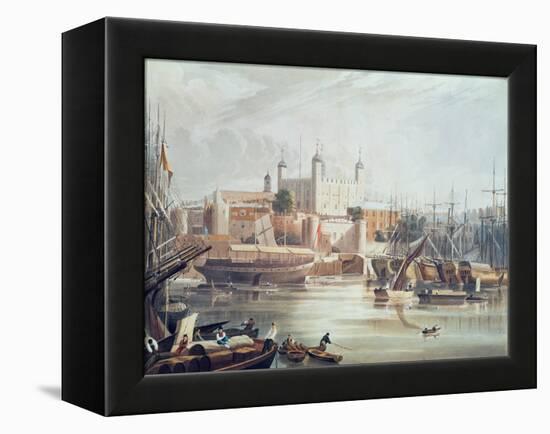 View of the Tower of London, Engraved by Daniel Havell-John Gendall-Framed Premier Image Canvas