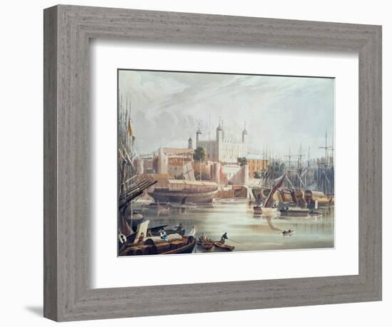 View of the Tower of London, Engraved by Daniel Havell-John Gendall-Framed Giclee Print