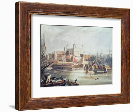 View of the Tower of London, Engraved by Daniel Havell-John Gendall-Framed Giclee Print