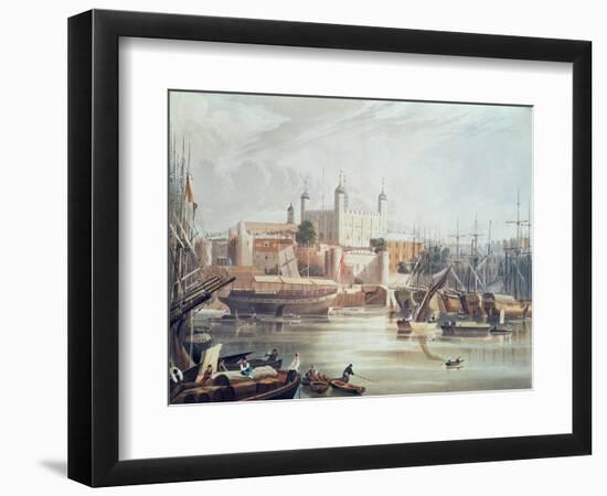 View of the Tower of London, Engraved by Daniel Havell-John Gendall-Framed Giclee Print