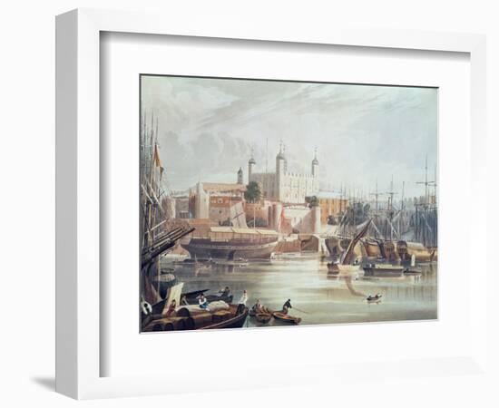 View of the Tower of London, Engraved by Daniel Havell-John Gendall-Framed Giclee Print