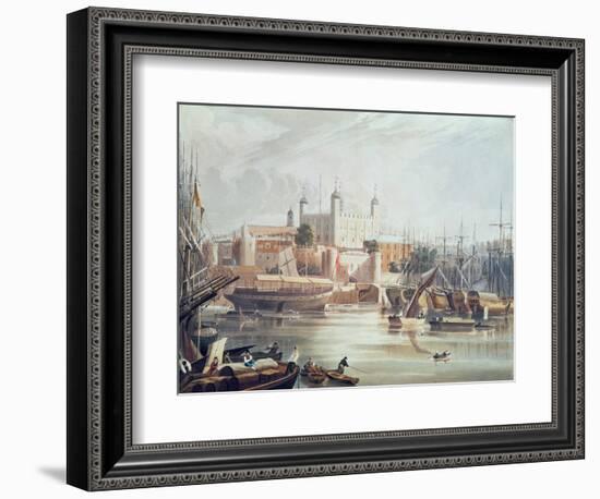 View of the Tower of London, Engraved by Daniel Havell-John Gendall-Framed Giclee Print