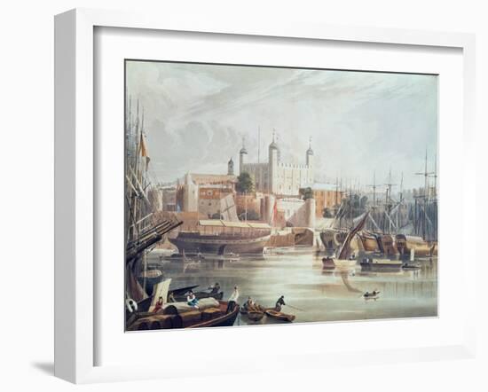 View of the Tower of London, Engraved by Daniel Havell-John Gendall-Framed Giclee Print
