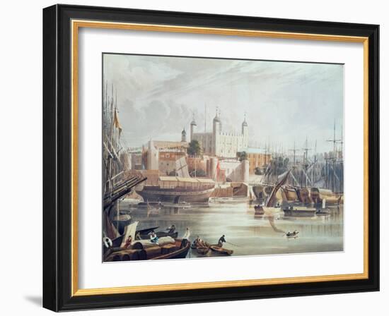 View of the Tower of London, Engraved by Daniel Havell-John Gendall-Framed Giclee Print