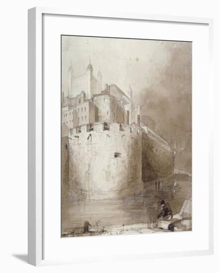 View of the Tower of London from the Moat, C1830-null-Framed Giclee Print