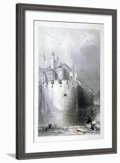 View of the Tower of London from the Moat, C1830-null-Framed Giclee Print