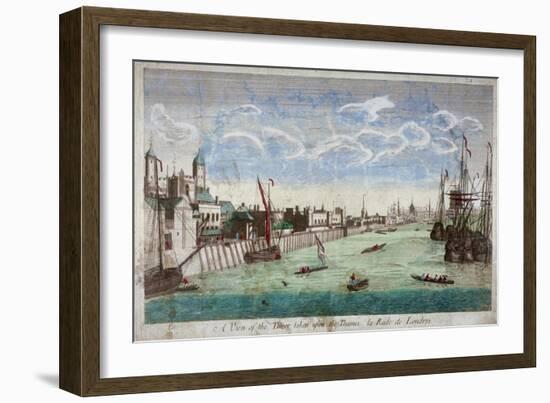 View of the Tower of London with Boats on the River Thames, 1751-John Boydell-Framed Giclee Print