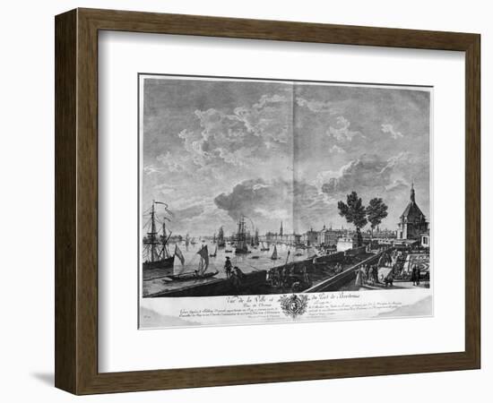 View of the Town and Port of Bordeaux Seen from Chateau Trompette-Claude Joseph Vernet-Framed Giclee Print