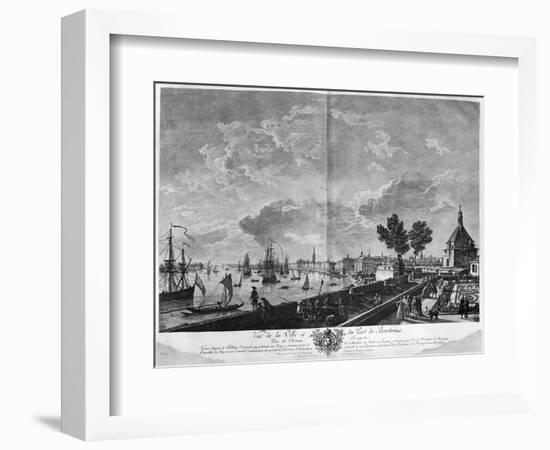 View of the Town and Port of Bordeaux Seen from Chateau Trompette-Claude Joseph Vernet-Framed Giclee Print