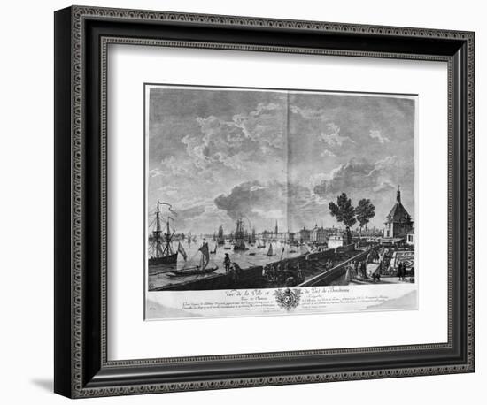 View of the Town and Port of Bordeaux Seen from Chateau Trompette-Claude Joseph Vernet-Framed Giclee Print