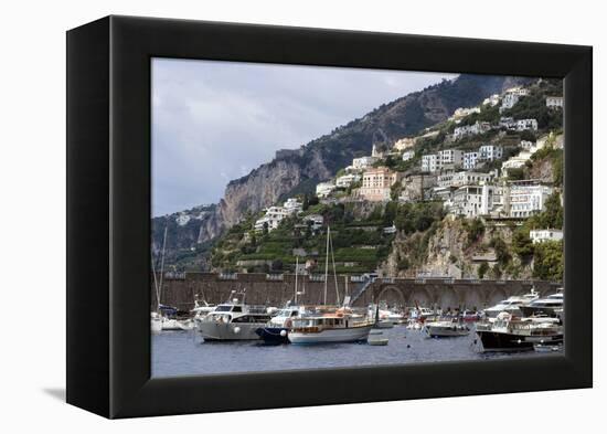 View of the Town of Amalfi from the Sea, Amalfi Coast, Campania, Italy-Natalie Tepper-Framed Stretched Canvas