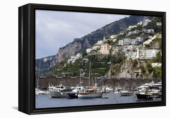 View of the Town of Amalfi from the Sea, Amalfi Coast, Campania, Italy-Natalie Tepper-Framed Stretched Canvas