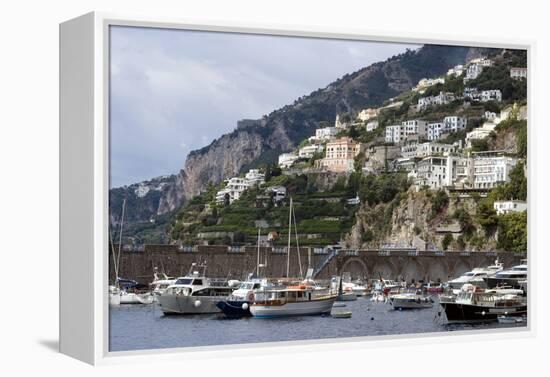 View of the Town of Amalfi from the Sea, Amalfi Coast, Campania, Italy-Natalie Tepper-Framed Stretched Canvas