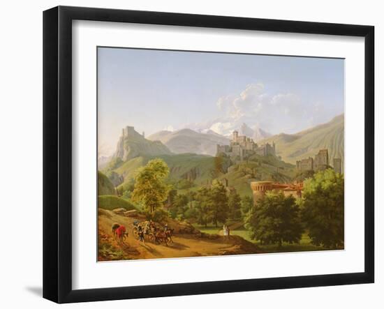 View of the Town of Sion in Valais, 1810-Lancelot Theodore Turpin de Crisse-Framed Giclee Print