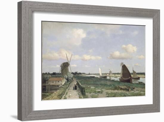 View of the Trekvliet Canal Near the Hague, 1870-Johannes Hendrik Weissenbruch-Framed Giclee Print