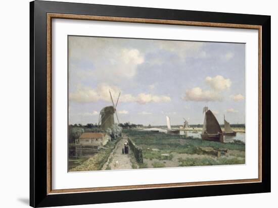 View of the Trekvliet Canal Near the Hague, 1870-Johannes Hendrik Weissenbruch-Framed Giclee Print