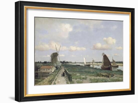 View of the Trekvliet Canal Near the Hague, 1870-Johannes Hendrik Weissenbruch-Framed Giclee Print