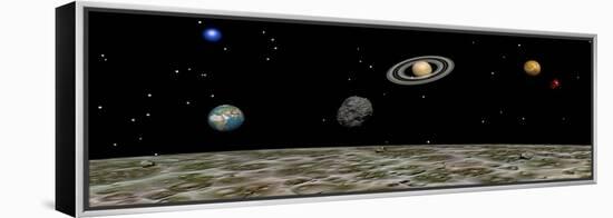 View of the Universe and Planets as Seen from a Distant Moon-null-Framed Stretched Canvas