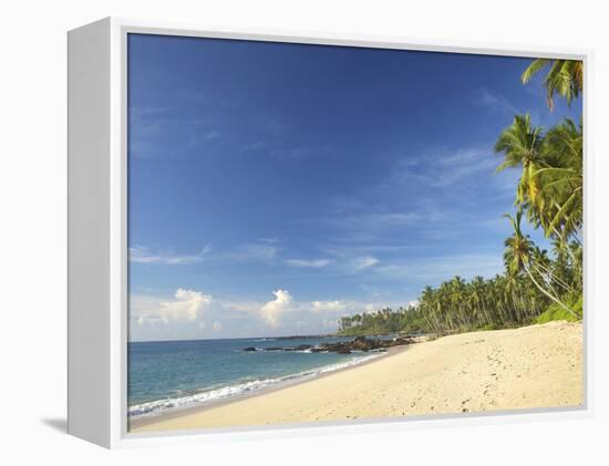View of the Unspoilt Beach at Palm Paradise Cabanas, Tangalle, South Coast, Sri Lanka, Asia-Peter Barritt-Framed Premier Image Canvas